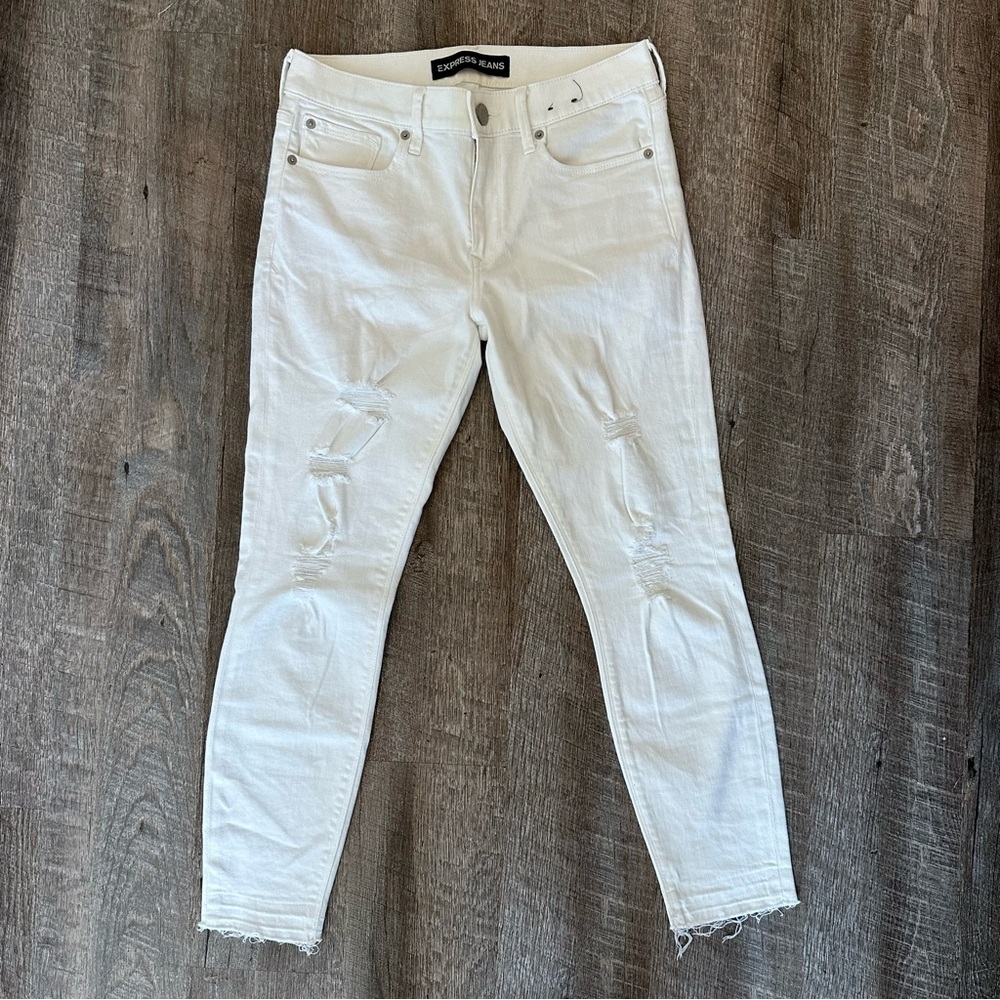 White Express Jeans- Cropped Legging Mid Rise 6R